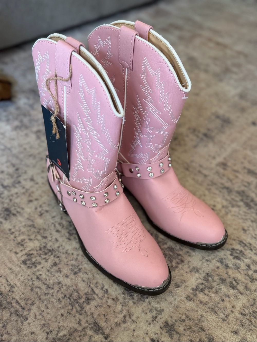 Durango Pink Studded Western Moto Boots